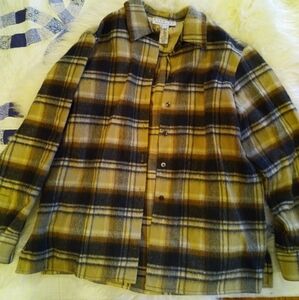 Talbot's 100% Worsted Wool Vintage Plaid Button Down Women's 12